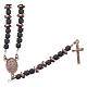 Rosary in 925 sterling silver with cube hematite washers and rosè multifaceted beads sized 6x3 mm s1