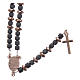 Rosary in 925 sterling silver with cube hematite washers and rosè multifaceted beads sized 6x3 mm s2