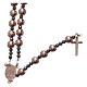 Rosario argento 925 cavetto palline lisce ematite rosé 6 mm e sfacc 3 mm s2