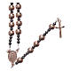 Rosary in 925 sterling silver with smooth pearl beads rosè 6 mm and 3 mm multifaceted beads s1