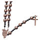 Rosary in 925 sterling silver with smooth pearl beads rosè 6 mm and 3 mm multifaceted beads s2