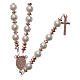 Rosary in 925 sterling silver with pearl beads and rosè multifaceted hematite washers s2