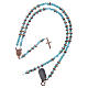 Rosary in 925 sterling silver with light blue crystal and cipollino marble beads and rosè hematite washers s4