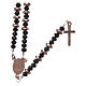 Rosary in 925 sterling silver, with black crystal and cipollino marble beads and multifaceted rosè hematite washers s2