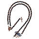 Rosary in 925 sterling silver, with black crystal and cipollino marble beads and multifaceted rosè hematite washers s4