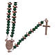 Rosary in 925 sterling silver with green crystal and cipollino marble beads and multifaceted rosè hematite washers s2