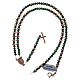 Rosary in 925 sterling silver with green crystal and cipollino marble beads and multifaceted rosè hematite washers s4