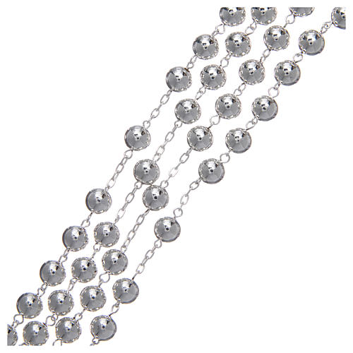 Mexican wedding rosary in 925 sterling silver with shiny beads and spear cross 3