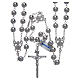 Mexican wedding rosary in 925 sterling silver with shiny beads and spear cross s1