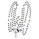 Mexican wedding rosary in 925 sterling silver with shiny beads and spear cross s4