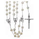 Wedding lasso rosary in sterling silver with mother of pearl beads, 8 mm s2