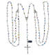 Mexican wedding rosary in 925 sterling silver, 8 mm strass beads aurora borealis s4