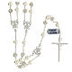 Mexican wedding rosary in 925 sterling silver with pearls and strassballs 8 mm s2