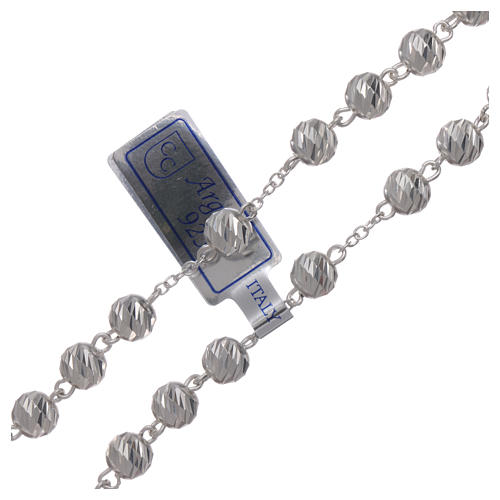 Rosary in 925 silver, beads 6 mm 3
