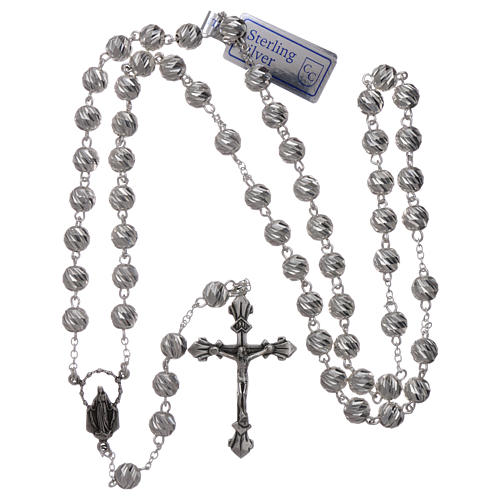 Rosary in 925 silver, beads 6 mm 4