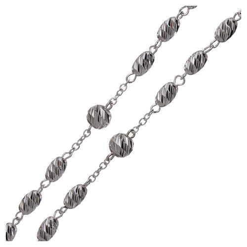 Rosenkranz Silber 925 oval Perlen 7x5mm 3
