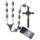 Rosary in 925 silver, wheat beads 7x5 mm s1