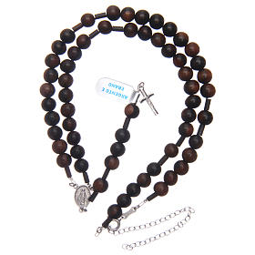 Rosary in ebony with silver cross 8 mm