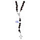 Rosary in ebony with silver cross 8 mm s1
