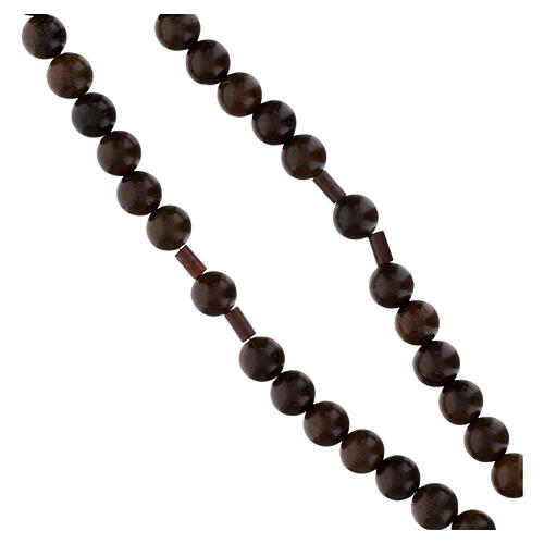 Rosary in ebony with silver cross 8 mm 5