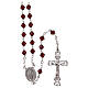 Rosary in silver with red strass beads 5mm s1