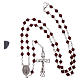 Rosary in silver with red strass beads 5mm s4