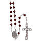 Silver rosary red strass beads 5 mm s1