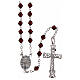 Silver rosary red strass beads 5 mm s2