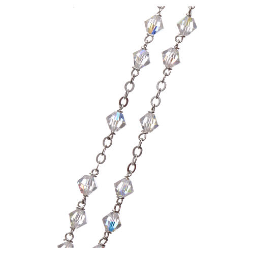 Silver rosary with iridescent crystals 3