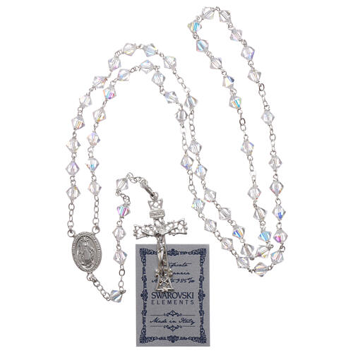 Silver rosary with iridescent crystals 4