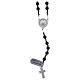 Rosary made of 925 silver and volcanic lava beads 6 mm white zircons s1