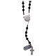Rosary made of 925 silver and volcanic lava beads 6 mm white zircons s2