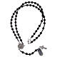 Rosary made of 925 silver and volcanic lava beads 6 mm white zircons s4