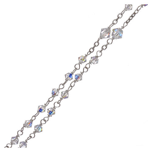 Rosenkranz Silber 800 transparenten strass Perlen 3