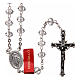 Rosary 4x6 mm in white crystal with 925 silver thread s1