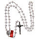 Rosary 4x6 mm in white crystal with 925 silver thread s4