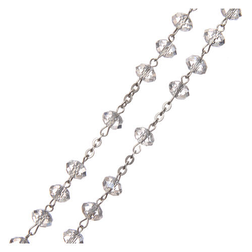 Różaniec kryształ biały 4x6 mm i połączenie srebro 925 3