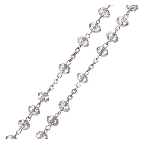Crystal rosary white beads 4x6 mm with 925 silver chain 3