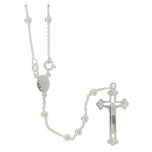 Rosary in 925 silver with round 4mm beads 2
