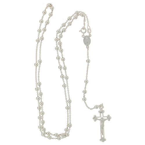 Rosary in 925 silver with round 4mm beads 4