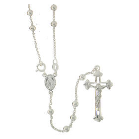 Rosary made of 925 silver with round beads 4 mm