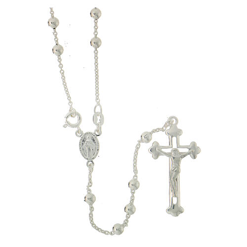 Rosary made of 925 silver with round beads 4 mm 1