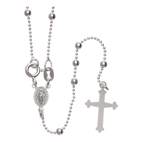 Rosary in 925 silver with round 2mm beads 1