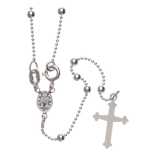Rosary in 925 silver with round 2mm beads 2