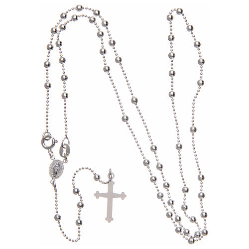 Rosary in 925 silver with round 2mm beads 4
