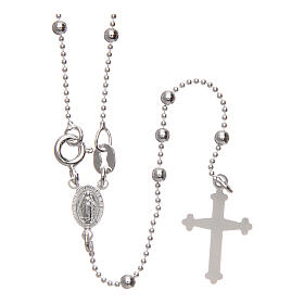 Rosary with round beads of 925 silver 2 mm