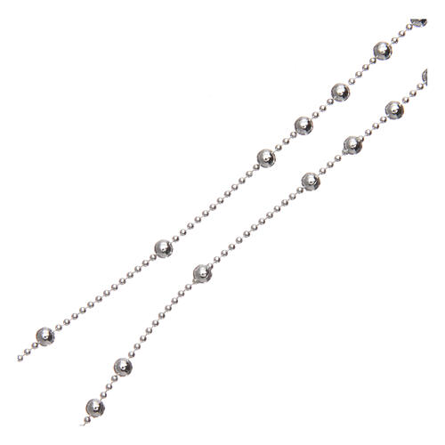 Rosary with round beads of 925 silver 2 mm 3