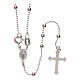 Rosary with round beads of 925 silver 2 mm s1