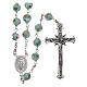 Glass rosary with roses and 925 silver chain s1