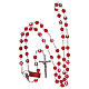Rosary in faceted crystal and red 925 silver 6mm beads s4